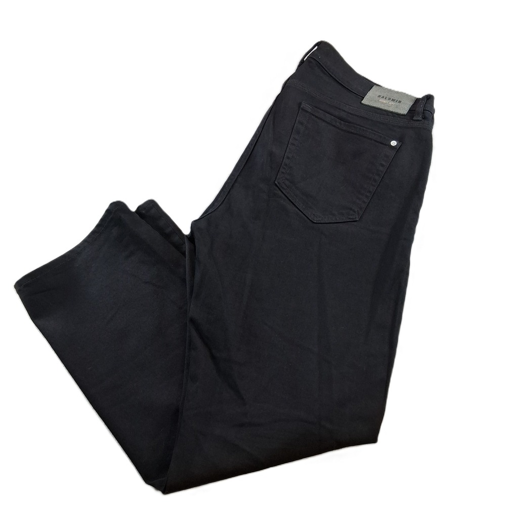 Baldwin Brennan Jeans Mens 38x30 Black Straight Leg Stretch Denim Made in USA